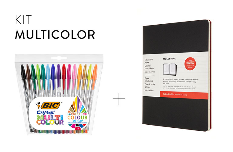 Multicolour bundle BIC et Moleskine Multicolour bundle BIC et Moleskine
