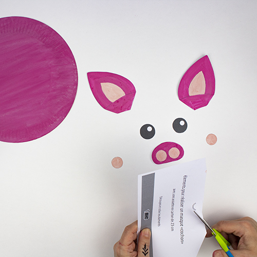 Etape 4 - Découper les différents éléments du gabarit Tutoriel Masque Carnaval Animaux - étape 4