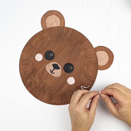 Etape intermédiaire - Fixation ficelle Tutoriel Masque Carnaval Animaux